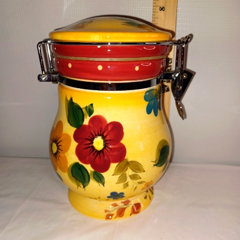 Oneida Sunset Bouquet Ceramic Canister Vintage Collectible